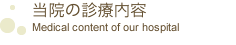 当院の診療内容